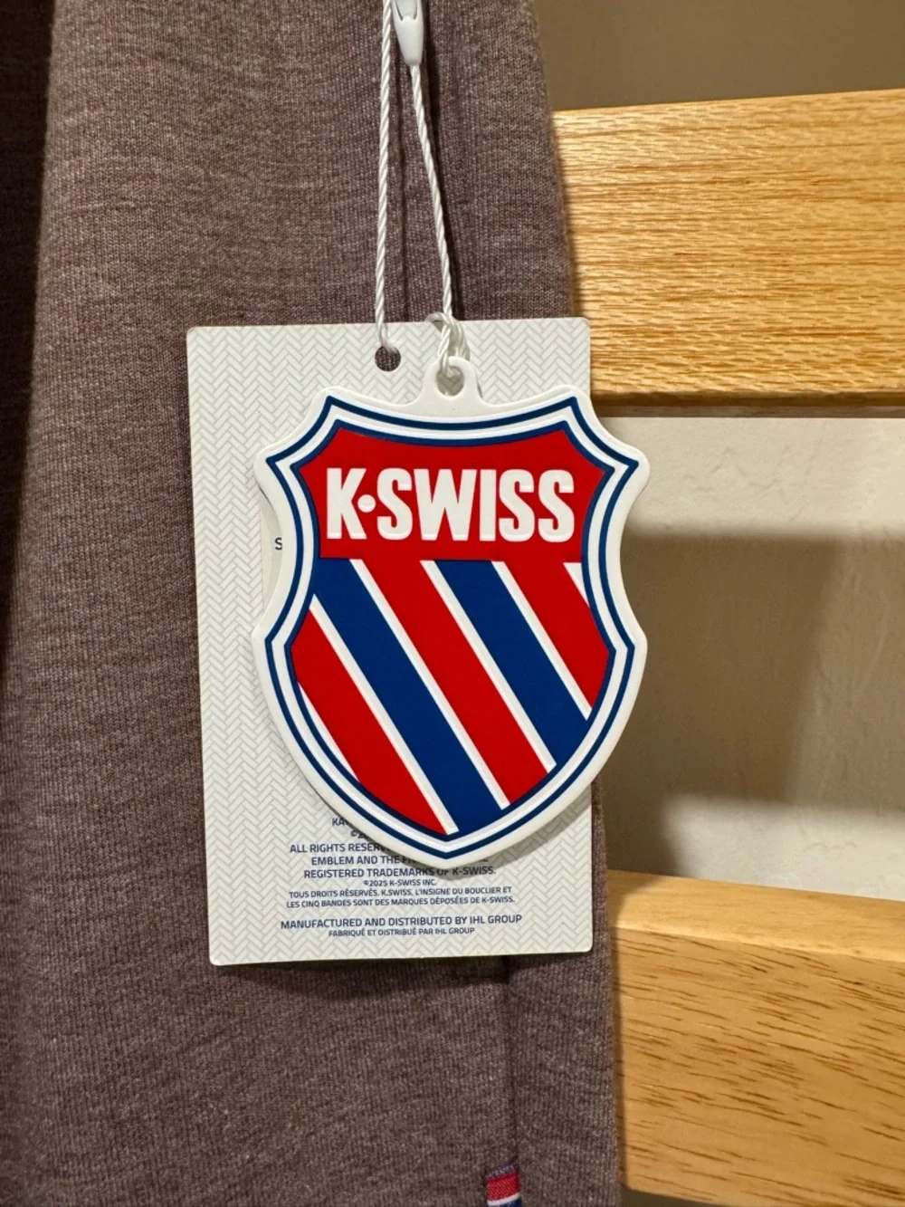 K-Swiss Heathered Brown Pullover wide leg Sweatpants with zipper ankles. Soft - Picture 6 of 9